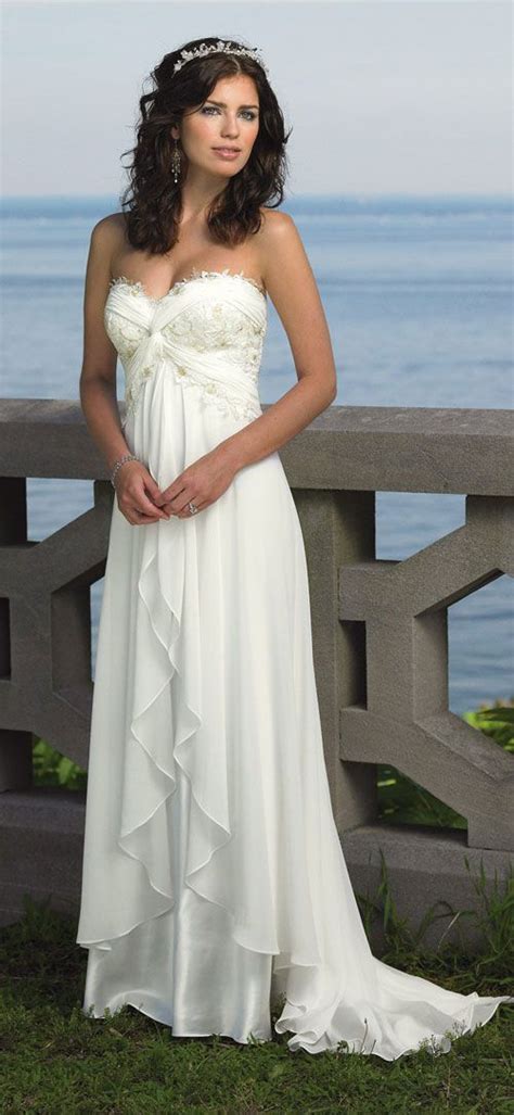 Casual Ivory Beach Wedding Dresses Miragedesignhub