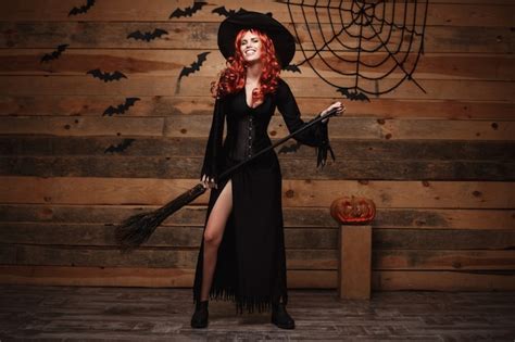 Premium Photo Halloween Witch Concept Happy Halloween Red Hair