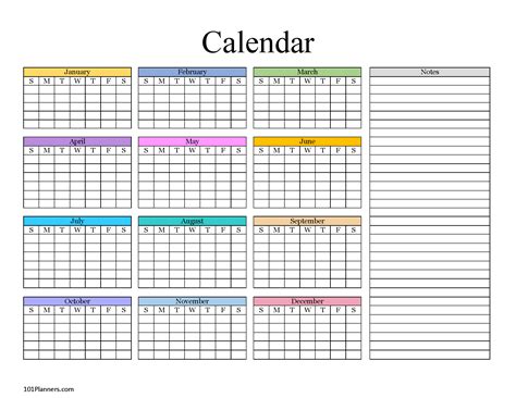 Download Printable Yearly Planning Calendar Template Pdf Lovely