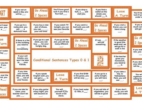 Conditional Sentences Types 0 And 1 Legal Size Text Board Game Teaching
