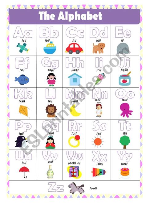 The Alphabet Esl Worksheet By Estrelitta