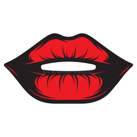 Vector Color Illustration With Beautiful Female Lips Stock Vector