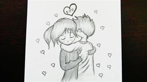 How To Draw A Couple Hugging Step By Step Cute Couple Drawing Pencil Drawing Easy Youtube