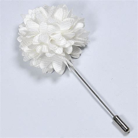 Stylish And Beautiful White Flower Lapel Pin Andre Emilio