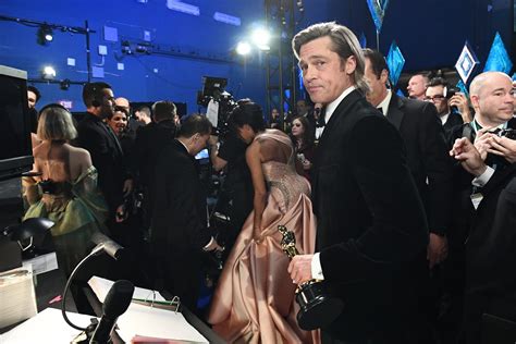 Oscars Backstage Brad Pitt Promises To Disappear Parasite Craziness