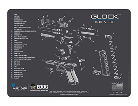 Cerus Gear Glock Gen 5 Schematic Exploded View Heavy Duty Pistol Cle