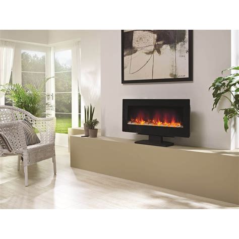 Be Modern Amari Electric Fire With Wall Mounted Fitting Black Glass