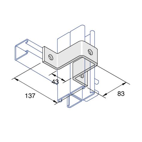 Unistrut P1546 45 Degree Angle Bracket 2 Hole Hot Dipped Galvanised