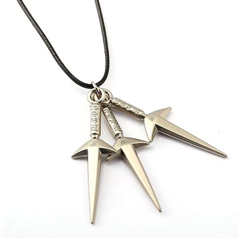 Naruto Choker Necklace 3 Kunai Pendant Men Women T Anime Jewelry