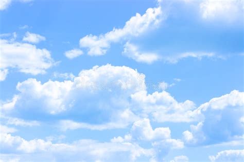 Blue Sky With White Clouds Cloudscape Idyllic Clear Cloudy Sky With