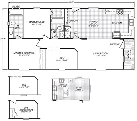Two Bedroom 1970 Single Wide Mobile Home Floor Plans Double Wide