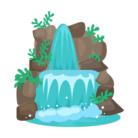 Waterfall Vector Iconoutline Vector Icon Isolated On White Background