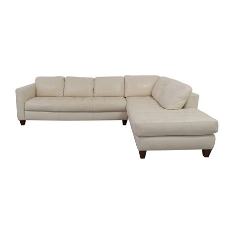 Macys Milano White Leather Two Piece Sofa 