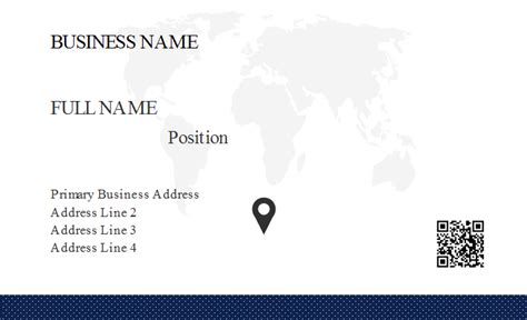World Map Business Card Template