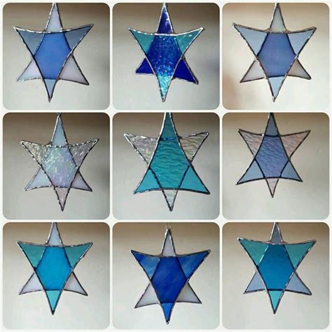 Stained Glass Stars Suncatcher Christmas Tree Decoration Star Etsy In