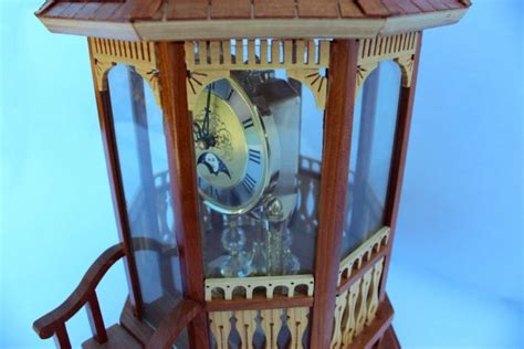 Woodworking plan with images and drawings. Gazebo Mantle Clock Woodworking Plan - Forest Street Designs