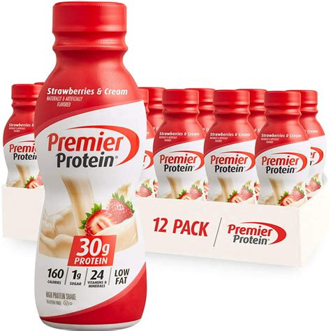 Premier Protein Shake Strawberries And Cream 30g Protein 1g Sugar 24 Vitamins And Minerals