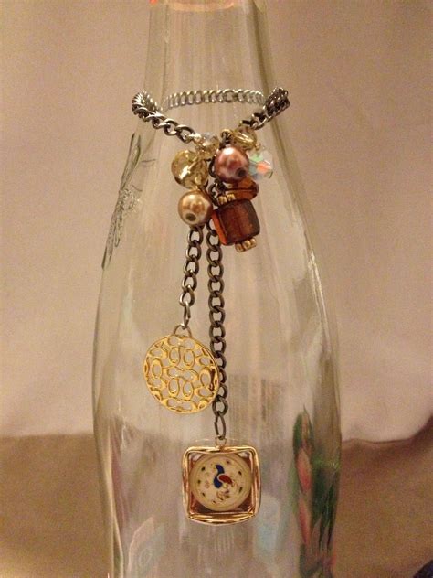 Wine Bottle Necklace Made From A Vintage Coach Bracelet Wine Bottle