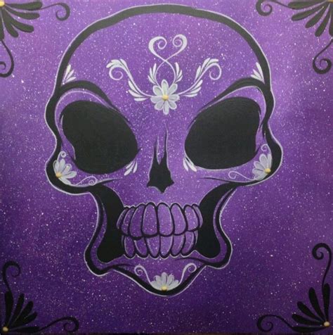 Purple Skull Sugar Skull Art Skull Art Purple Skull