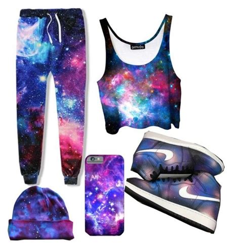 Galaxy By Keleemahley Liked On Polyvore Featuring Withchic And Nike
