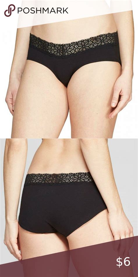 Nwt Auden Hipster With Lace Waistband Xs Black Full Condition New With