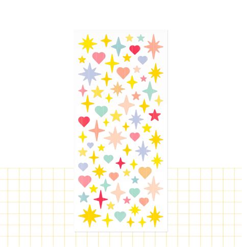 Journaling Deco Sparkle Confetti Sticker Sheet Kawaii Stickers Planner Sticker Polco Deco