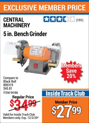 Harbor freight coupon code is needed at the time of checkout. CENTRAL MACHINERY 5 in. Bench Grinder for $27.99 - Harbor ...