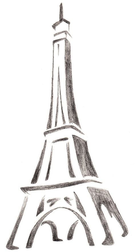 Eiffel Tower In Paris France Gray Pencil Eiffel Tower Drawing