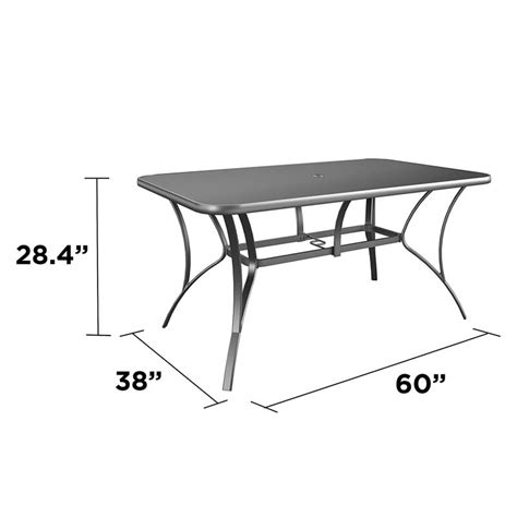 Cosco Outdoor Living Paloma Steel Rectangular Patio Dining Table In