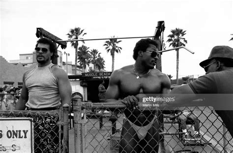 Two Men Show Off Their Muscles While Working Out At Muscle Beach In News Photo Getty Images