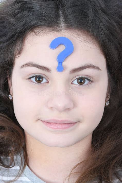 Pretty Girl And A Question Mark Stock Photo Image Of Expression