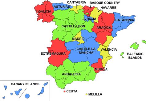 Mapa Político De España Mapa Espana País Ciudad Región