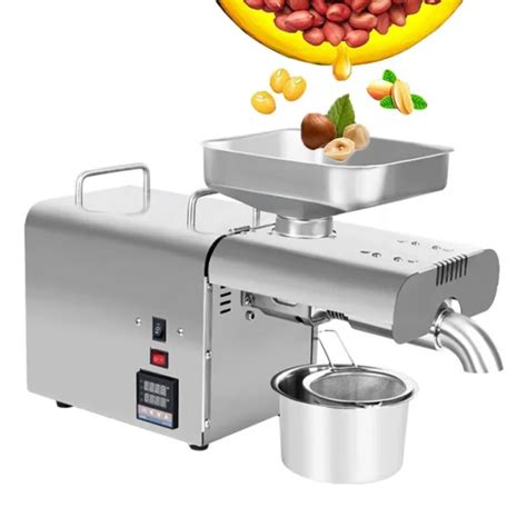 Oil Press Machine 750W Commercial Automatic Extractor Presser Hot Cold