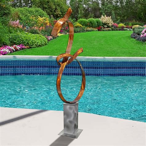 Large Modern Metal Garden Sculpture Abstract Copper Yard Art Decor Jon Allen Ebay