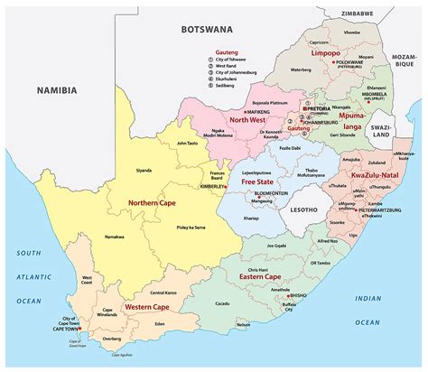 Political Map Of South Africa With Provinces And Capitals Sexiz Pix