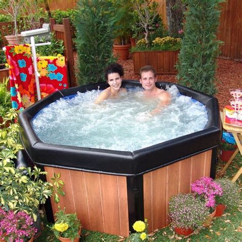 Portable Hot Tub Massage Wood Acrylic Spa Jacuzzi Bubble 5 Person Thermal Cover Jacuzzi