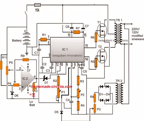 1000w Sg3524 Inverter Circuit Diagram Pwm Control Dimming Halogen