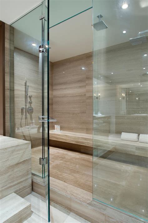 Enormous Marble Walk In Shower With Glass Doors Hgtv