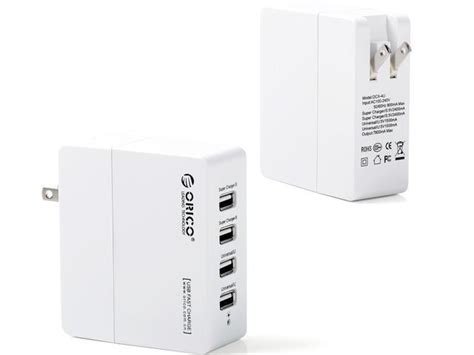 Orico 34w Dcx 4u 68a 4 Port Portable Travel Wall Usb Charger With