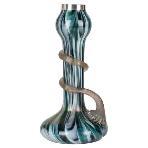 Austrian Painter Art Nouveau Glass Vase For Sale At 1stdibs