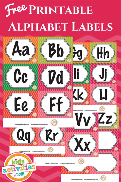Printable Alphabet Labels Kids Activities Blog