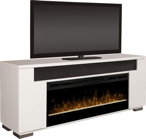 Haley White Media Console Electric Fireplace With Soundbar From Dimplex
