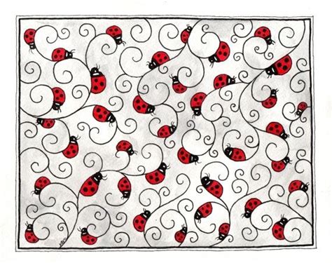 Ladybug Doodle Zentangle By Zane Watts Doodles Zentangles Tangle