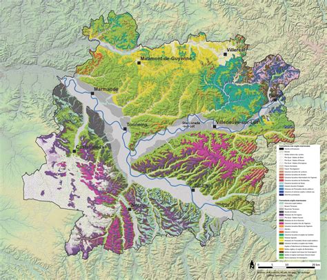 Its name comes from two rivers: Carte géologique synthétique de Lot-et-Garonne - Atlas des ...