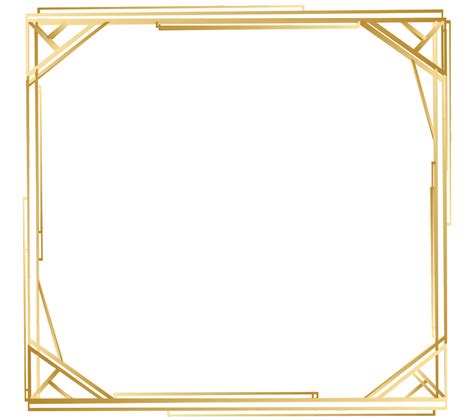 Square Golden Frame Geometric Border Sticker By Teatea