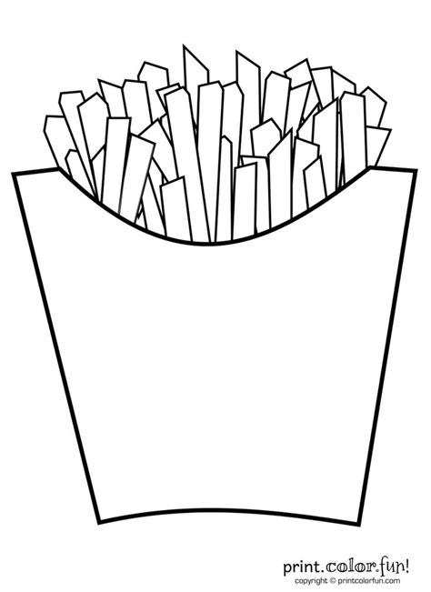 French Fries Print Color Fun Free Printables Coloring Pages