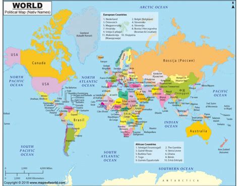 Buy Shop World Map With Countries In Native Names