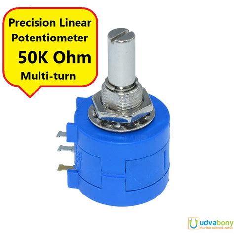 Precision Linear Potentiometer 50k Ohm Multiturn Pot