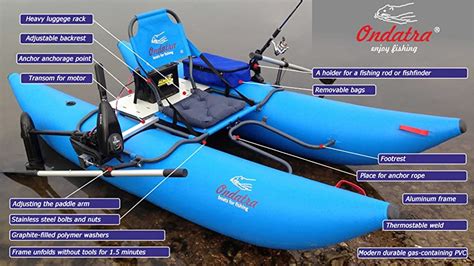 Ondatra Inflatable Pvc Fishing Pontoon Boat