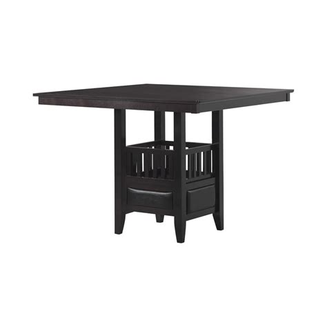 Jaden Espresso Square Counter Height Table With Storage Bien Home